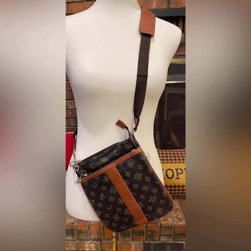 Brown and Black Crossbody Bag